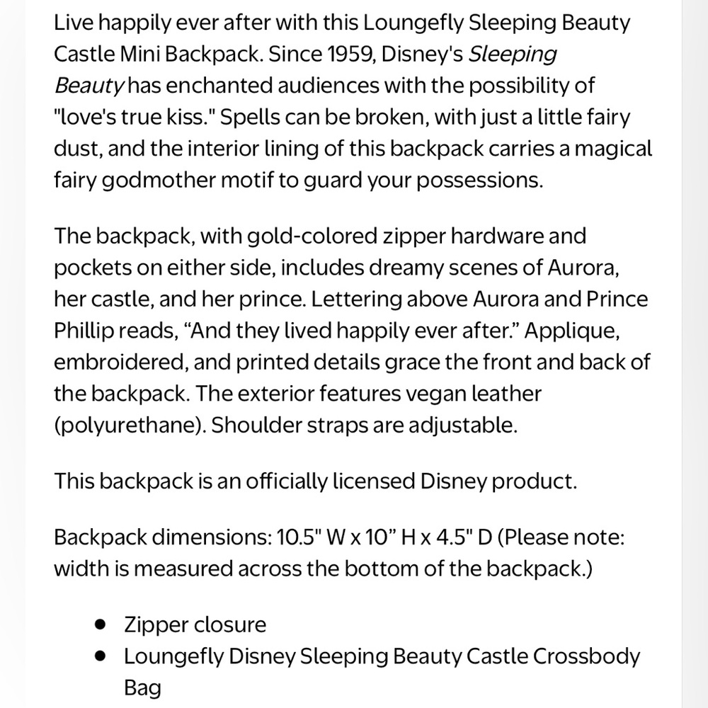 Loungefly Disney Sleeping Beauty Castle Crossbody Bag - Picture 13 of 13